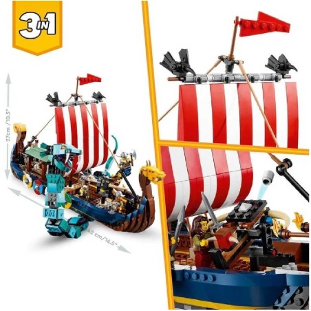 LEGO BARCO VIKINGO Y SERPIENTE MIDGARD -