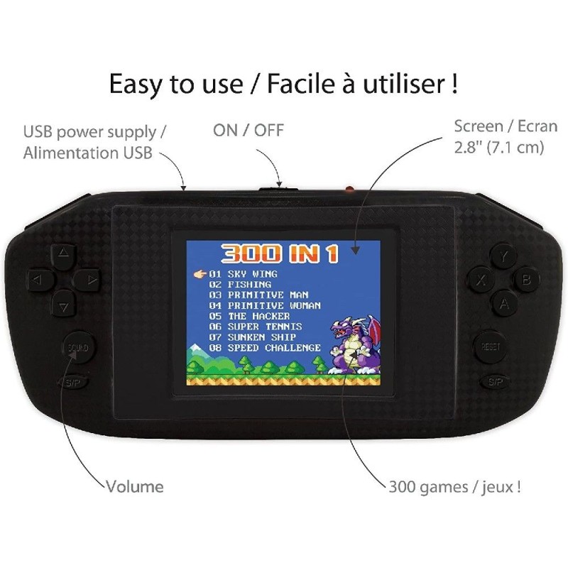 CONSOLA PORTATIL POWER ARCADE 2.8`` 300 