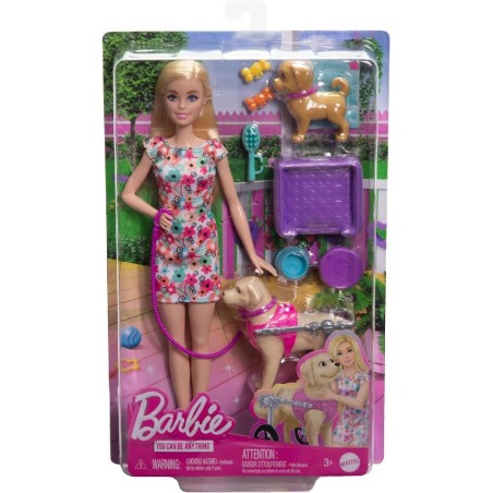 BARBIE MUÑECA RUBIA CON PERRO SILLA DE R
