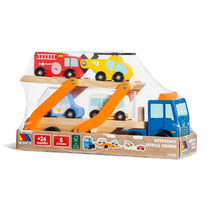 Camion portacoches de Madera con 4 vehic