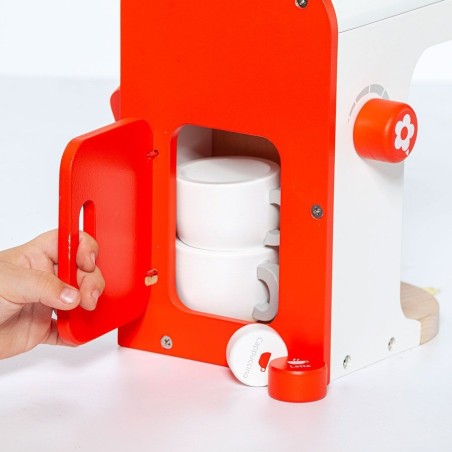 MAQUINA DE CAFE MADERA CON 8 ACCESORIOS