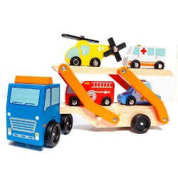 Camion portacoches de Madera con 4 vehic 2