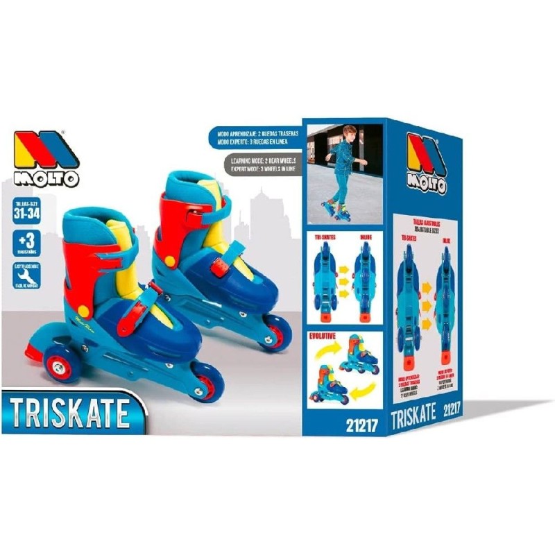 PATINES EN LINEA EXTENSIBLE AZUL T-31-34