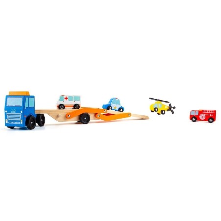 Camion portacoches de Madera con 4 vehic