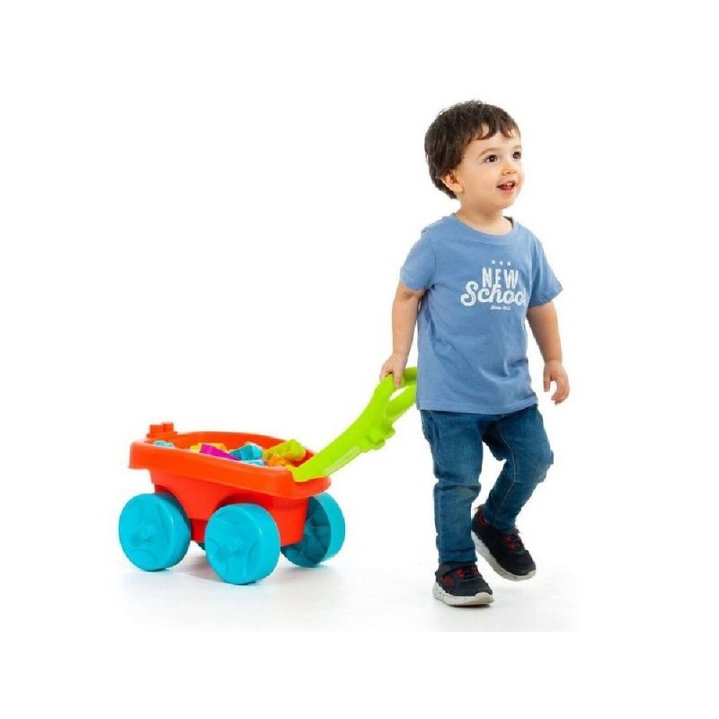 Carrito con 20 Bloques Rojo