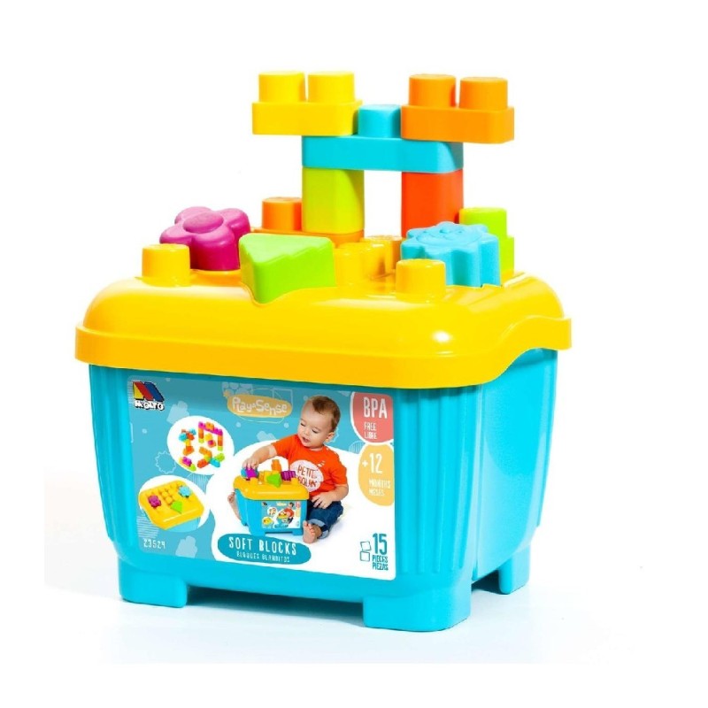 CUBETA BLOCKS Y PUZZLES BLANDOS 15 PCS