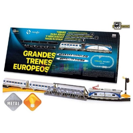 TREN VIAJEROS RENFE METALICO CON LUZ