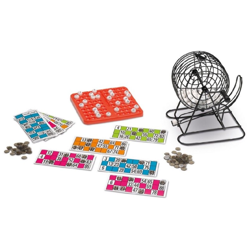 BINGO CON BOMBO DE METAL - JUEGO DE LA L