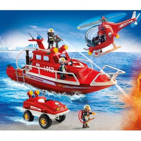 SET BOMBEROS CON MOTOR SUBMARINO PLAYMOB