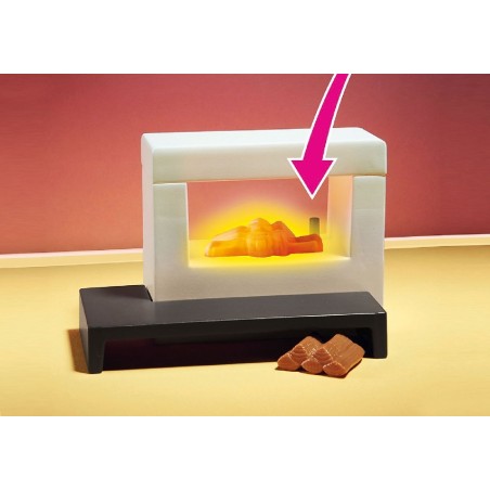 PLAYMOBIL DOLL HOUSE SALON CON CHIMENEA 