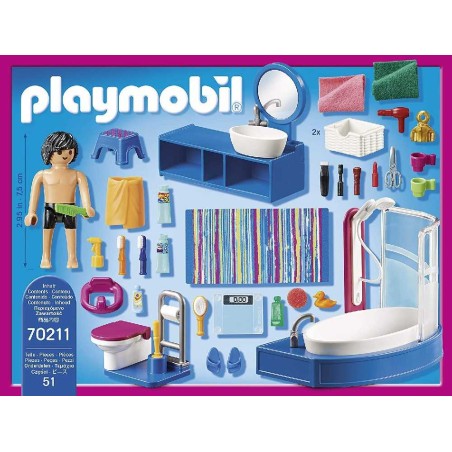 PLAYMOBIL DOLL HOUSE BAÑO 70211