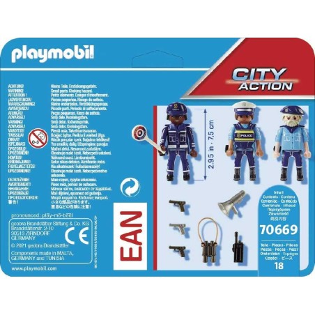 SET 3 FIGURAS POLICIA - PLAYMOBIL 70669