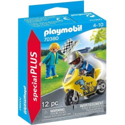 PLAYMOBIL CHICOS CON MOTO DE CARRERAS 70