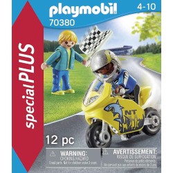 PLAYMOBIL CHICOS CON MOTO DE CARRERAS 70 2