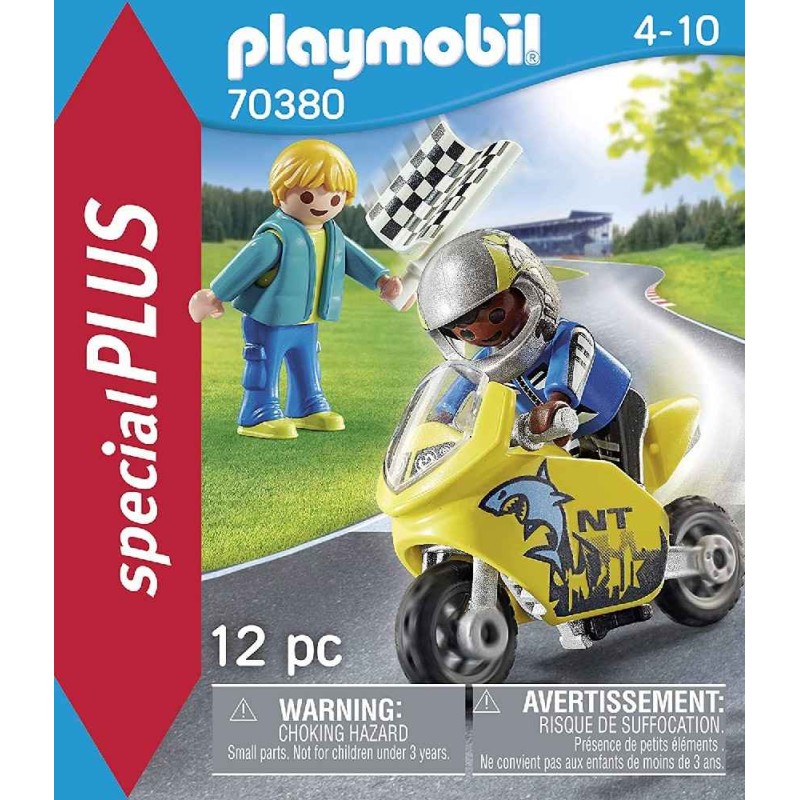 PLAYMOBIL CHICOS CON MOTO DE CARRERAS 70