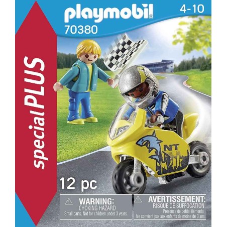 PLAYMOBIL CHICOS CON MOTO DE CARRERAS 70
