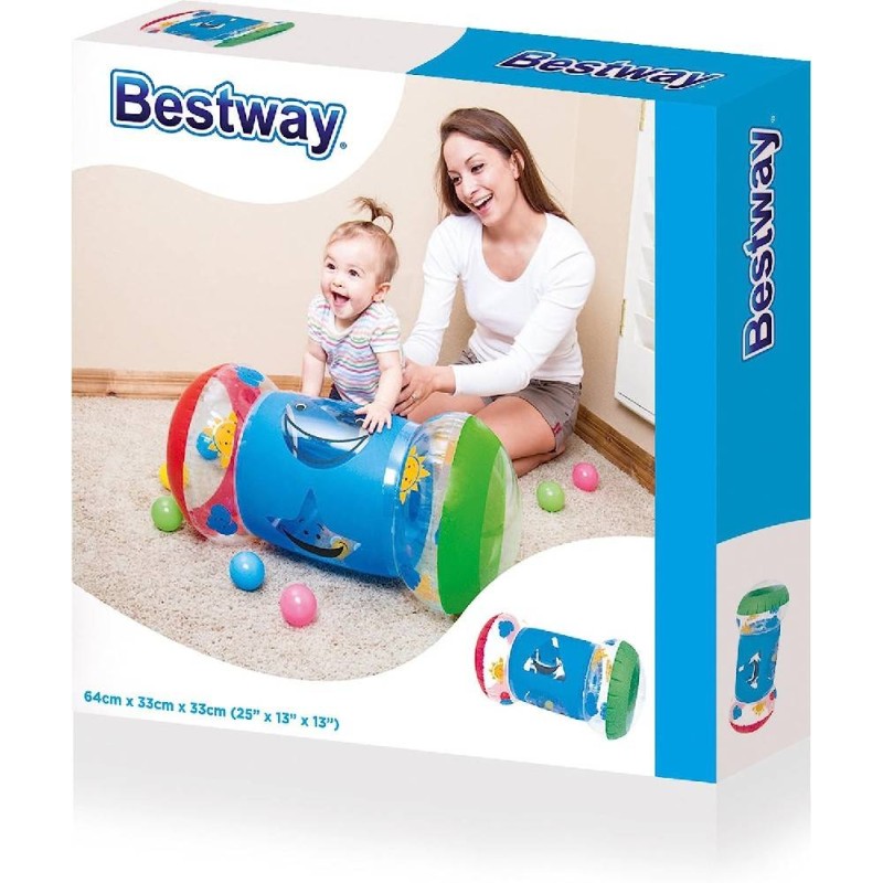 ANDADOR ROLLER HINCHABLE BEBE CON BOLAS 