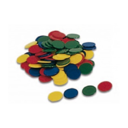 BOLSA CON 100 FICHAS 15 MM.DE COLORES