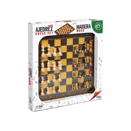TABLERO AJEDREZ CON ACCESORIOS MADERA