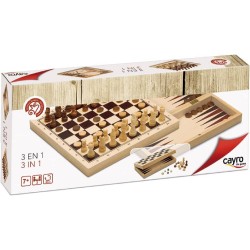 AJEDREZ / DAMAS / BACKGAMMON 3 EN 1
