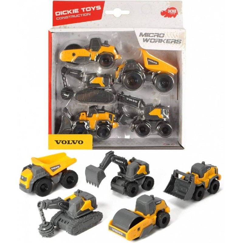 SET 5 VEHICULOS CONTRUCCION VOLVO 9 CM
