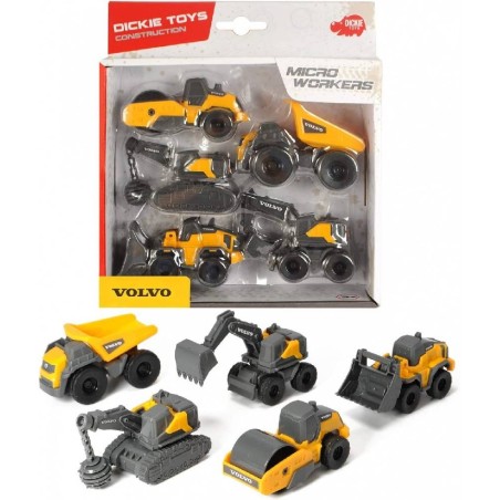 SET 5 VEHICULOS CONTRUCCION VOLVO 9 CM
