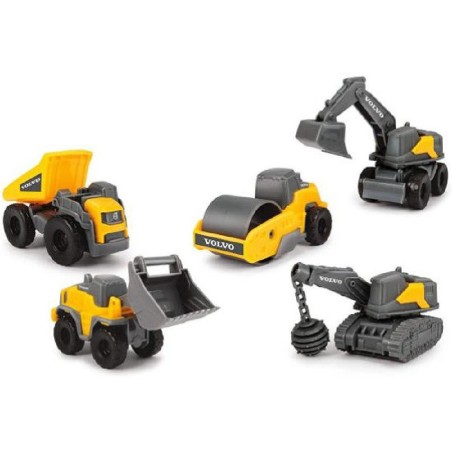 SET 5 VEHICULOS CONTRUCCION VOLVO 9 CM