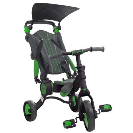 TRICICLO GALILEO 4EN1 COLOR NEGRO + VERD
