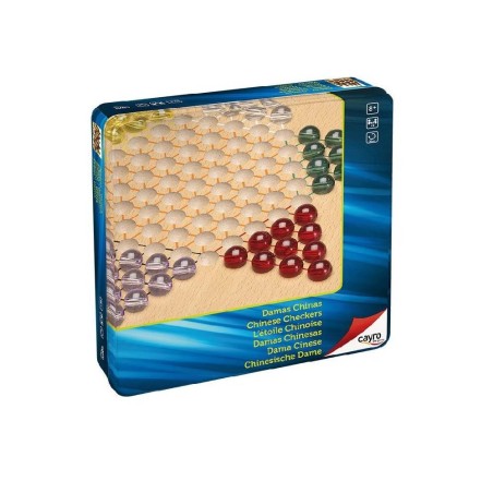 JUEGO DAMAS CHINAS MADERA EN CAJA METALI