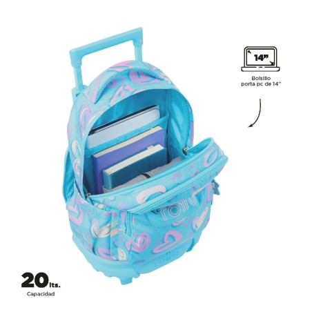 MOCHILA ESCOLAR RUEDAS TOTTO MEDIANA RES