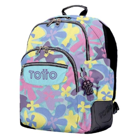 MOCHILA ESCOLAR MEDIANA FLORES - MORRAL 