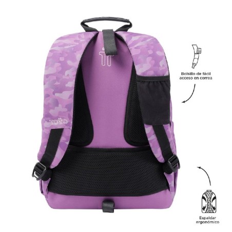 MOCHILA ESCOLAR MEDIANA CAMUFLAJE -MORRA