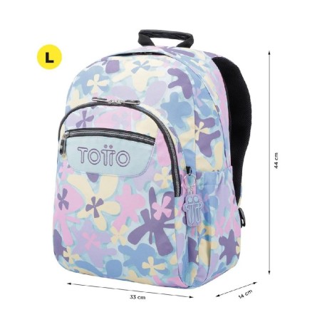 MOCHILA ESCOLAR MEDIANA FLORES - MORRAL 