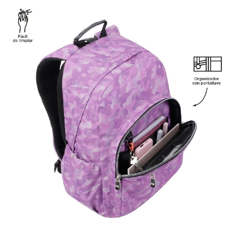 MOCHILA ESCOLAR MEDIANA CAMUFLAJE -MORRA