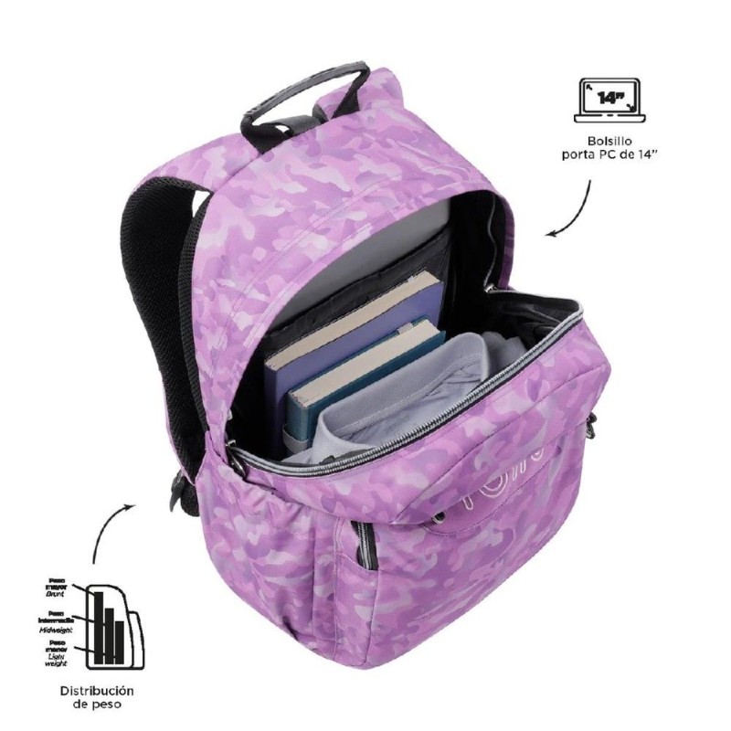 MOCHILA ESCOLAR MEDIANA CAMUFLAJE -MORRA