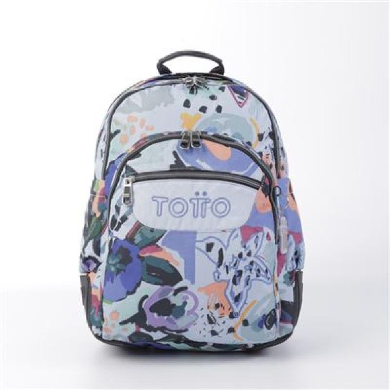 MOCHILA ESCOLAR LIENZO FLORAL - MORRAL C