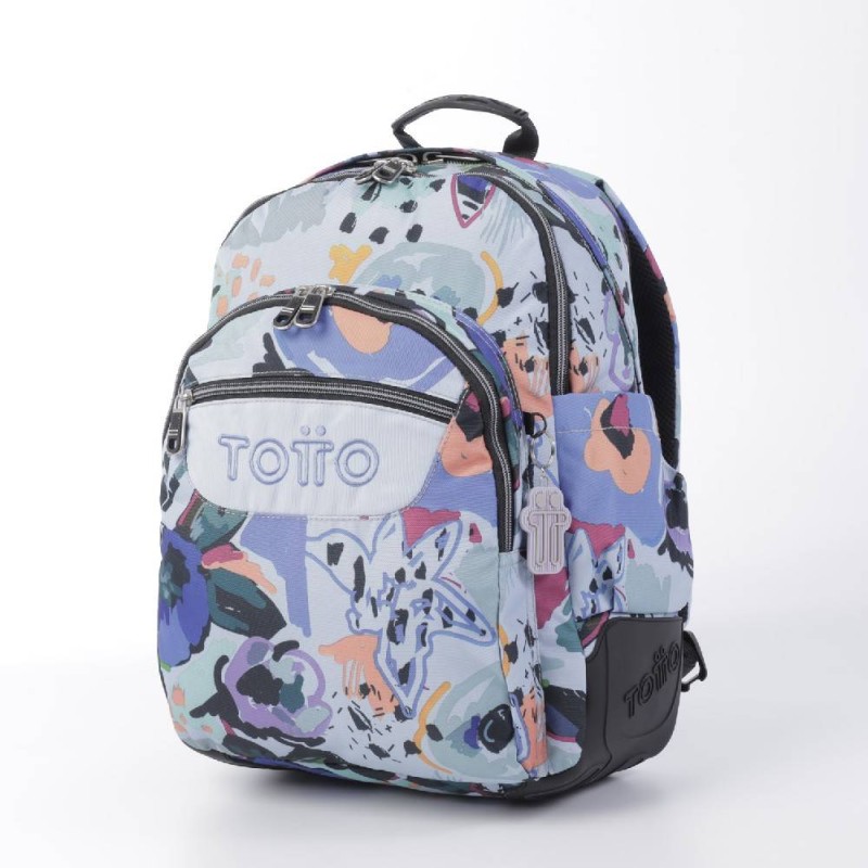 MOCHILA ESCOLAR LIENZO FLORAL - MORRAL C