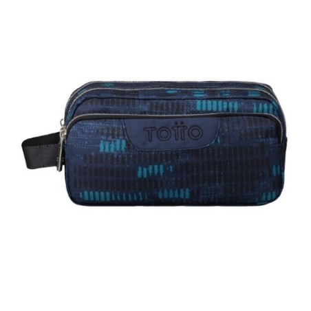 ESTUCHE ESCOLAR TRES COMPARTIMENTOS AZUL