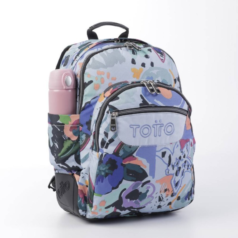 MOCHILA ESCOLAR LIENZO FLORAL - MORRAL C