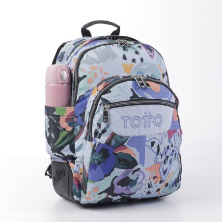 MOCHILA ESCOLAR LIENZO FLORAL - MORRAL C