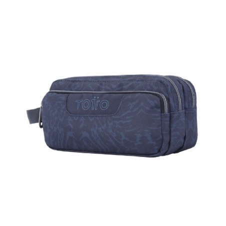 ESTUCHE ESCOLAR TRES COMPARTIMENTOS AZUL