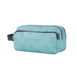 ESTUCHE ESCOLAR TRES COMPARTIMENTOS AZUL