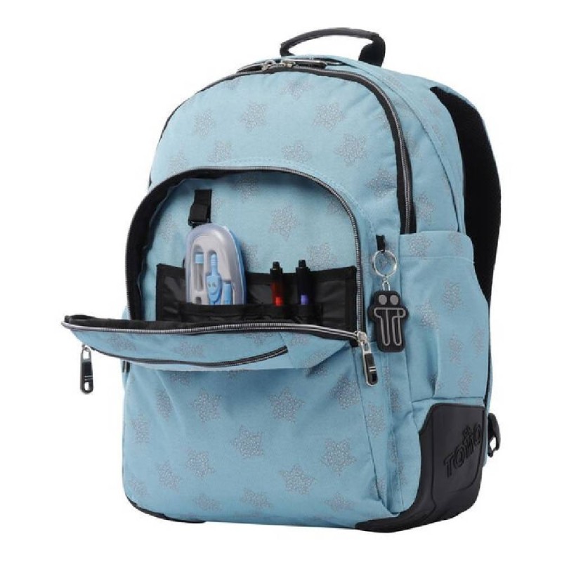 MOCHILA ESCOLAR AZUL Y ESTRELLAS - MORRA