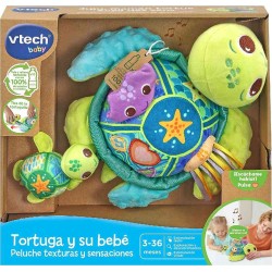 ECO TORTUGA Y SU BEBE PELUCHE TEXTURAS Y