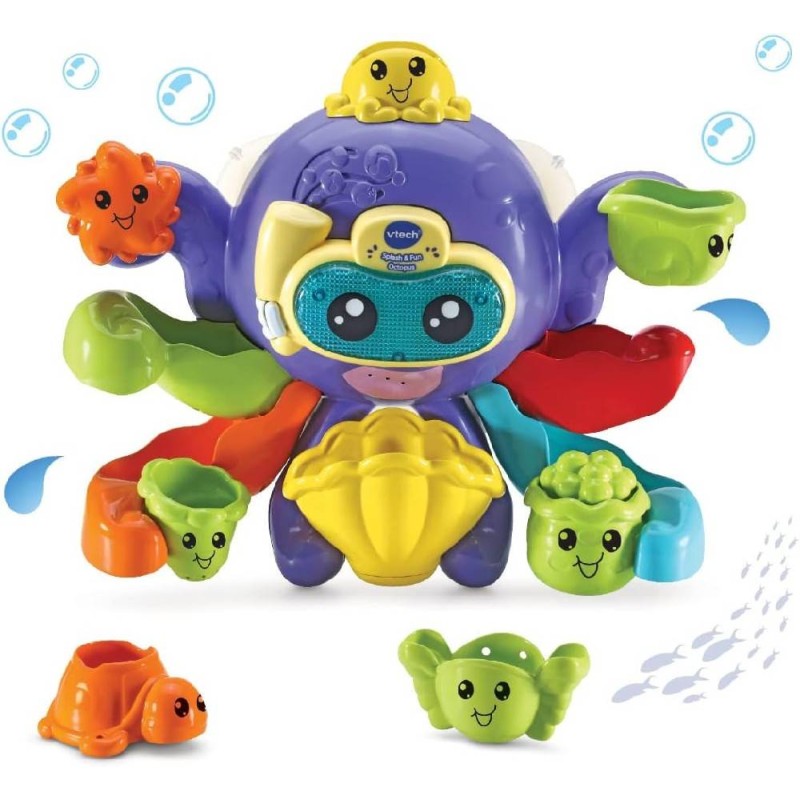 Pulpo bebé Juega en el baño