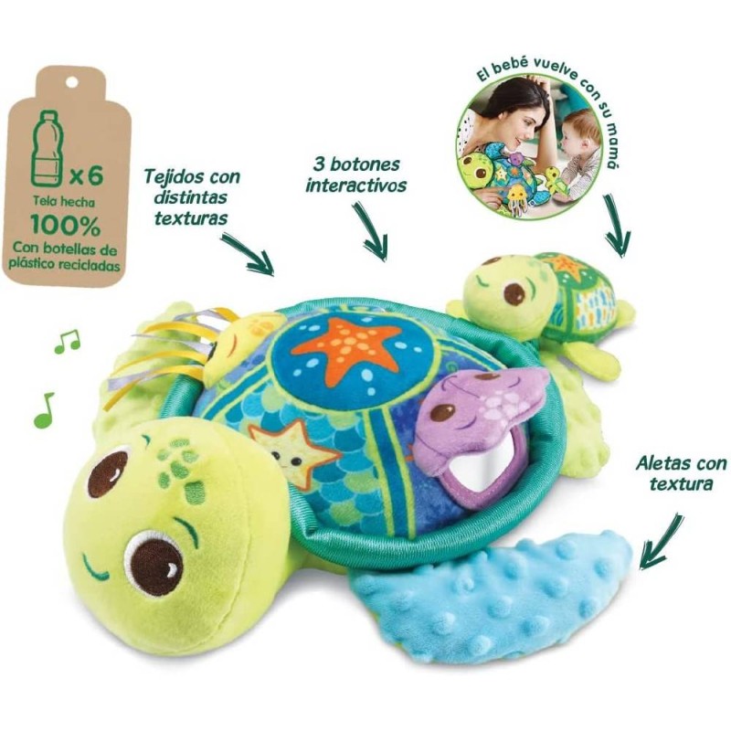 ECO TORTUGA Y SU BEBE PELUCHE TEXTURAS Y
