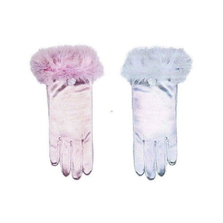 GUANTES PRINCESA INFANTILES CORTOS ROSAS