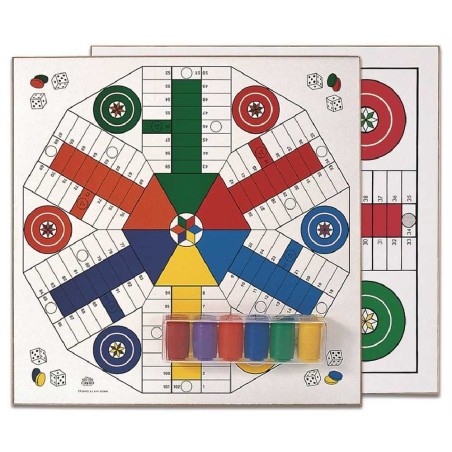 TABLERO PARCHIS 4-6 JUGADORES + FICHAS P