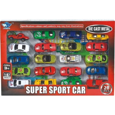 CAJA 20 COCHES METAL