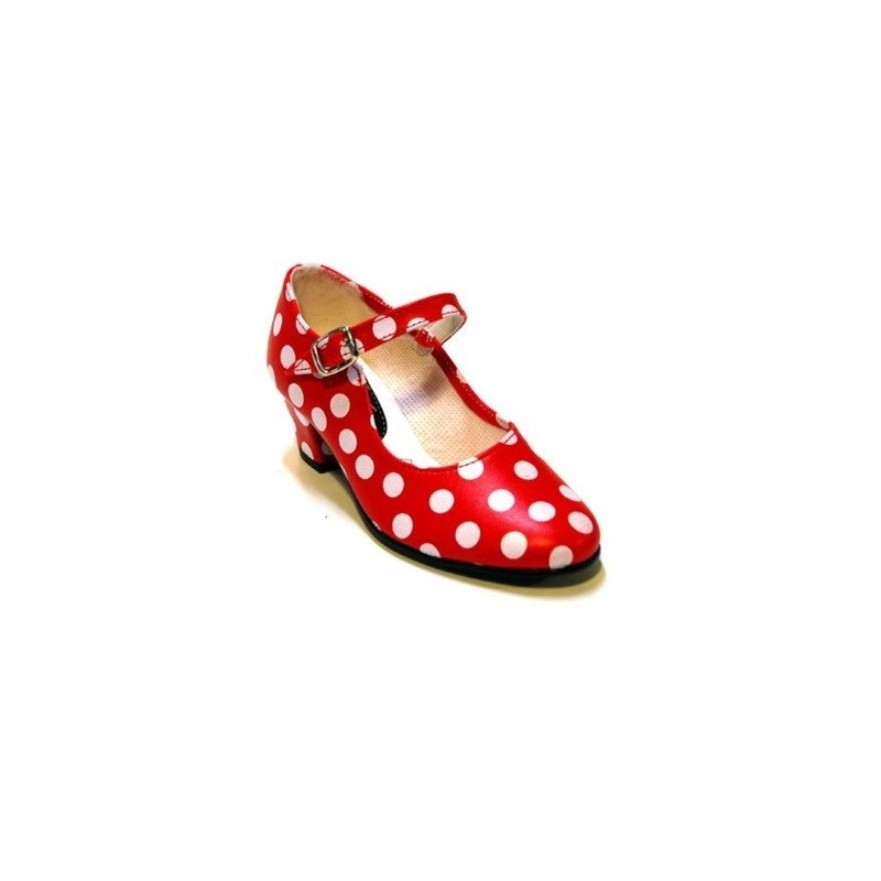 ZAPATO ROJO LUNAR BLANCO Nº27